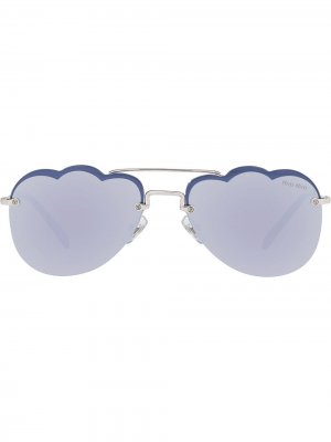 Солнцезащитные очки-авиаторы Cloud Miu Eyewear. Цвет: синий