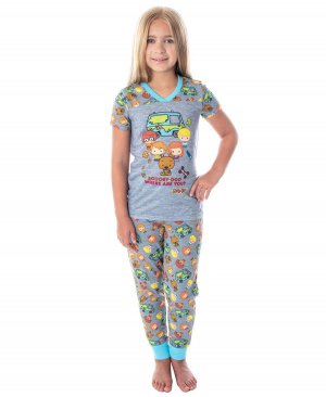 Пижама для девочек Скуби-Ду, где ты? Детский пижамный комплект с фигурками чиби Scooby-Doo
