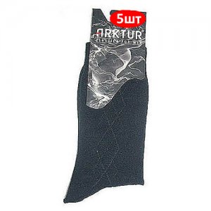 Мужские носки , 5 пар, уп., высокие, нескользящие, размер 43-45, бежевый Грация. Цвет: синий