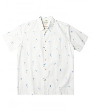 Мужская рубашка Quiksilver с короткими рукавами и парусиновой пальмой , белый Waterman