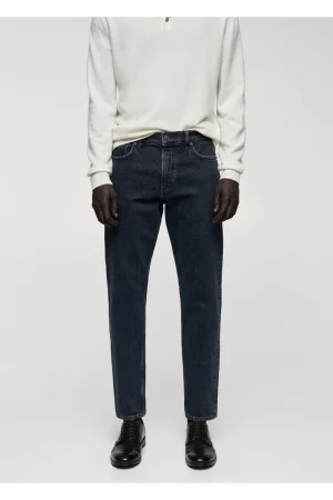 Модель I зауженные укороченные джинсы, темно-синий Mango