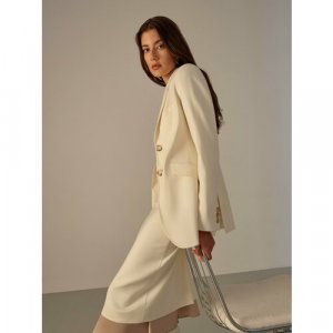 Пиджак, размер S, белый, бежевый ANNA PEKUN. Цвет: белый/кремовый/бежевый