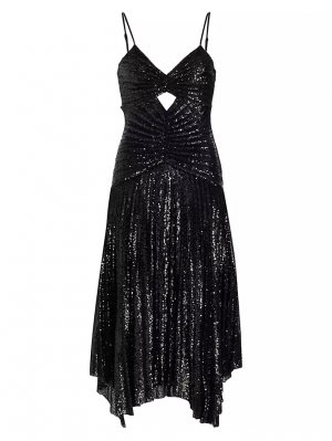 Платье миди Lou с пайетками и вырезом в виде замочной скважины , черный A.L.C.