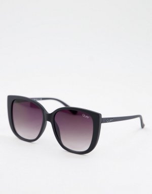 Черные солнцезащитные очки с оправой «кошачий глаз» и черными дымчатыми линзами Quay-Черный цвет Quay Eyewear Australia