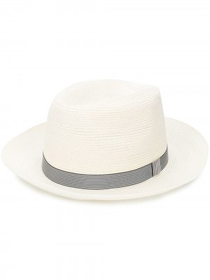 Шляпа-федора в полоску Loro Piana. Цвет: белый