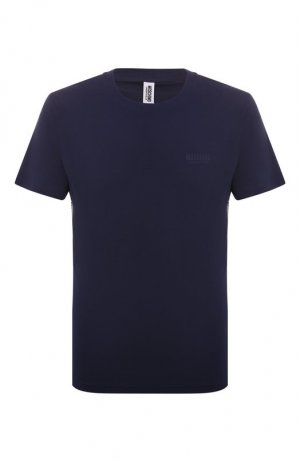 Хлопковая футболка Moschino. Цвет: синий