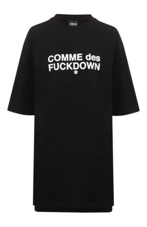 Хлопковое платье Comme des Fuckdown. Цвет: чёрный