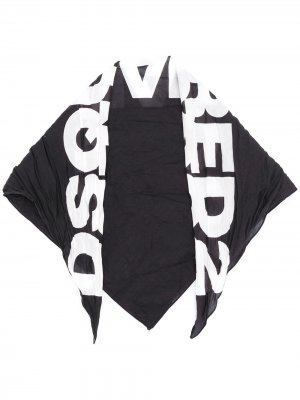 Шейный платок с контрастным логотипом Dsquared2. Цвет: черный