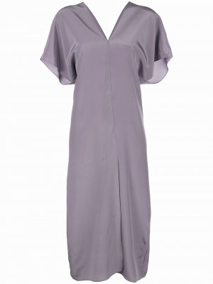 Платье миди с короткими рукавами VOZ. Цвет: фиолетовый