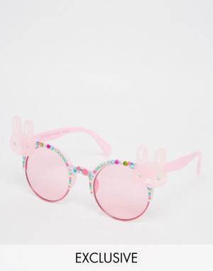 Солнцезащитные очки с кроликами Spangled. Цвет: розовый