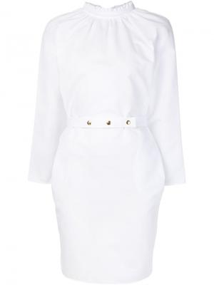 Платье с присборенным воротником Atlantique Ascoli. Цвет: белый