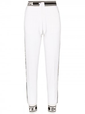Спортивные брюки с логотипом на лампасах Dolce & Gabbana. Цвет: белый