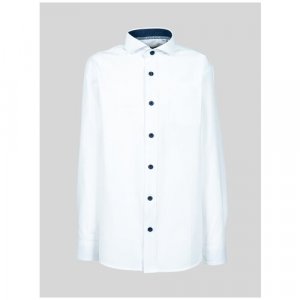 Школьная рубашка , размер 122-128, белый Tsarevich. Цвет: белый