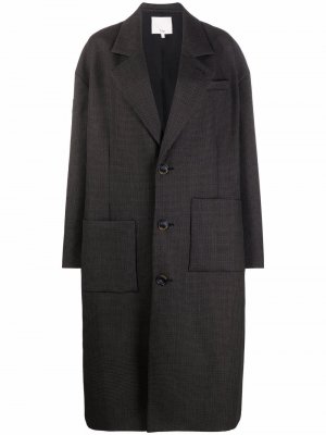 Однобортное пальто Tibi. Цвет: серый
