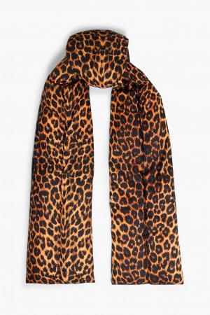 Стеганый шарф-ракушка с леопардовым принтом SAINT LAURENT, животный принт Laurent