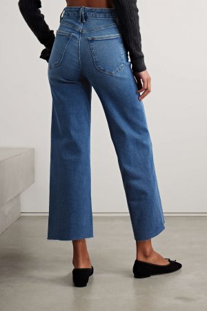 GOOD AMERICAN укороченные широкие джинсы Waist с высокой посадкой, деним