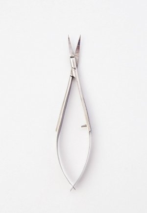 Ножницы для маникюра Metaleks ТВИЗЕР изогнутый, RMS-18SM(CVD), ручная заточка, 12 см. Цвет: серебряный