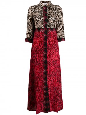 Платье-рубашка с принтом под кожу крокодила Hayley Menzies. Цвет: красный