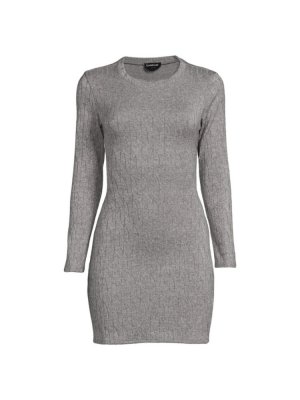 Мини-платье-свитер с поясом , серый Bebe