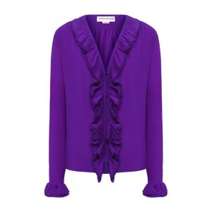 Шелковая блузка Victoria Beckham. Цвет: фиолетовый