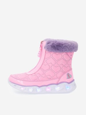 Сапоги утепленные для девочек Heart Lights, Розовый, размер 29 Skechers. Цвет: розовый