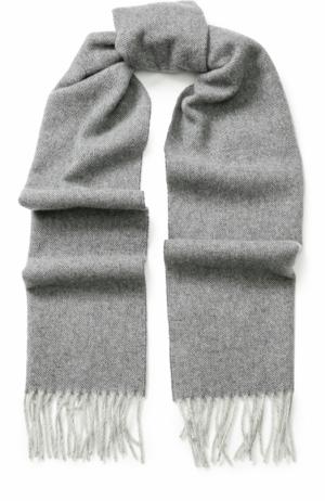 Шерстяной шарф с бахромой Eton. Цвет: серый