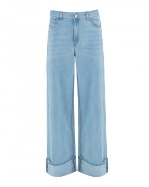 Широкие джинсы Sfizio. Цвет: голубой