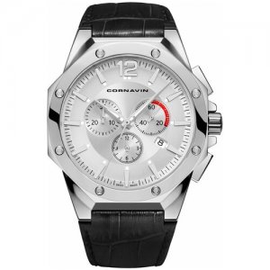 Швейцарские наручные часы Cornavin CO.2010-2002 с хронографом. Цвет: серебристый
