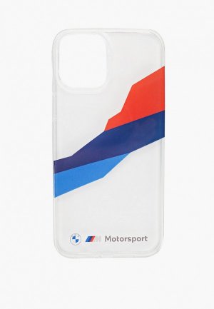 Чехол для iPhone BMW 12 Pro Max (6.7), PC/TPU Motorsport Tricolor Transparent. Цвет: прозрачный