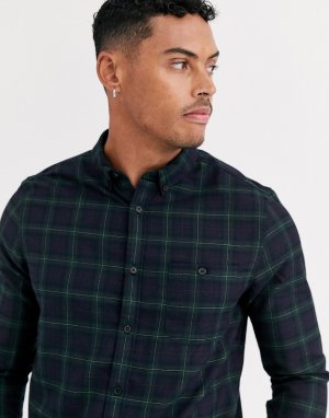 Зеленая рубашка с длинными рукавами -Зеленый Burton Menswear