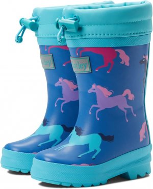 Резиновые сапоги Prancing Horses Sherpa Lined Rain Boots, синий Hatley