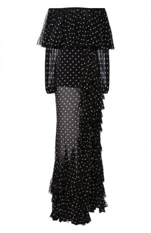 Шелковое платье Balmain. Цвет: чёрный