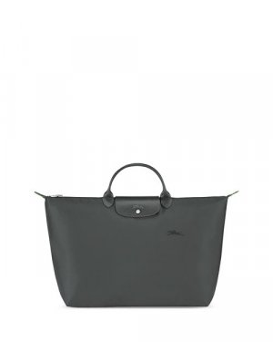 Большая зеленая дорожная сумка Le Pliage из переработанного нейлона , цвет Gray Longchamp