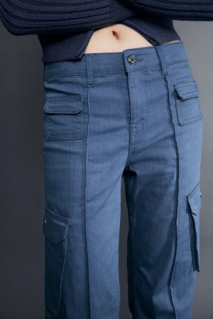 Расклешенные брюки карго , синий H&M