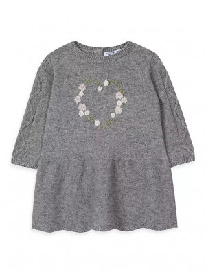 Платье-свитер с цветочной вышивкой для маленьких девочек и Tartine Et Chocolat, серый Chocolat