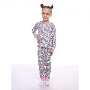 Пижама детская Модница, размер 116 Натали. Цвет: белый/серый