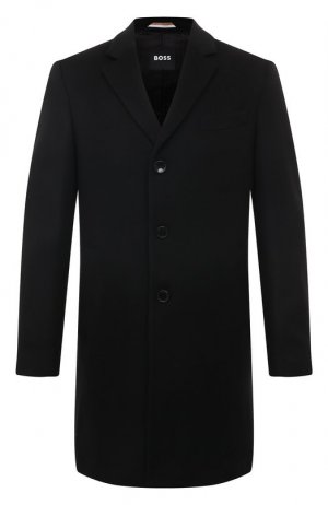 Шерстяное пальто BOSS. Цвет: чёрный