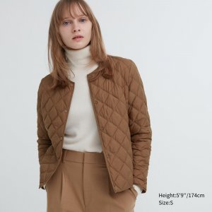 Куртка утепленная Warm Padded Quilted, коричневый Uniqlo. Цвет: коричневый