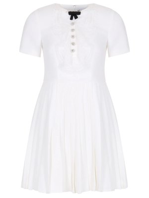 Платье с кружевом SELF-PORTRAIT. Цвет: белый