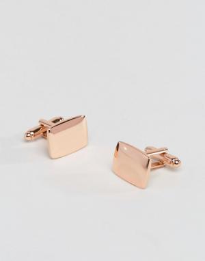 Квадратные запонки цвета розового золота -Розовый ASOS DESIGN