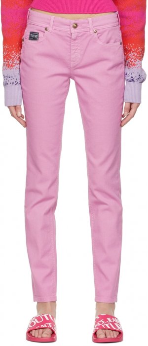 Пурпурные джинсы скинни Versace Jeans Couture