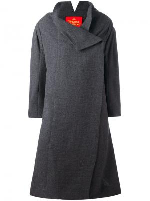 Пальто с запахом Vivienne Westwood Red Label. Цвет: серый