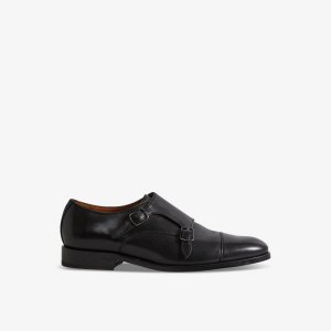 Кожаные туфли Amalfi с двумя ремешками монками , черный Reiss