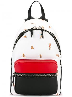Рюкзак с принтом в стиле пин-ап Alexander Wang. Цвет: белый