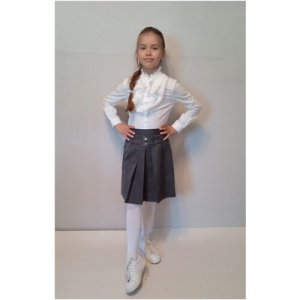 Школьная юбка , размер 128-32, серый РУСЬ. Цвет: серый