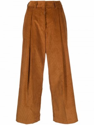 Укороченные брюки широкого кроя Jejia. Цвет: коричневый