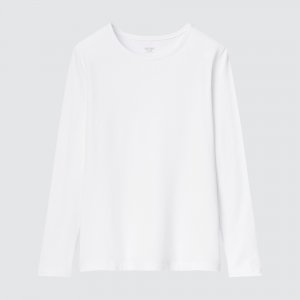 Женская футболка Duoshuan HEATTECH с круглым вырезом, жемчужно-белый Uniqlo