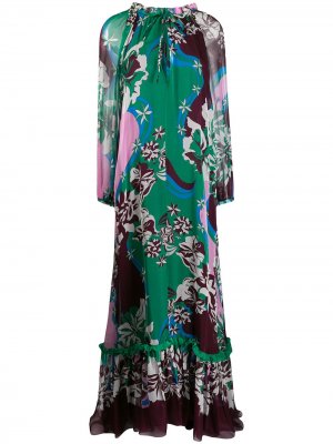 Длинное платье с принтом Emilio Pucci. Цвет: фиолетовый