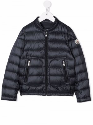 Padded zip-up down jacket Moncler Enfant. Цвет: синий