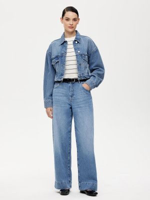 Широкие хлопковые джинсы LUSIO. Цвет: синий